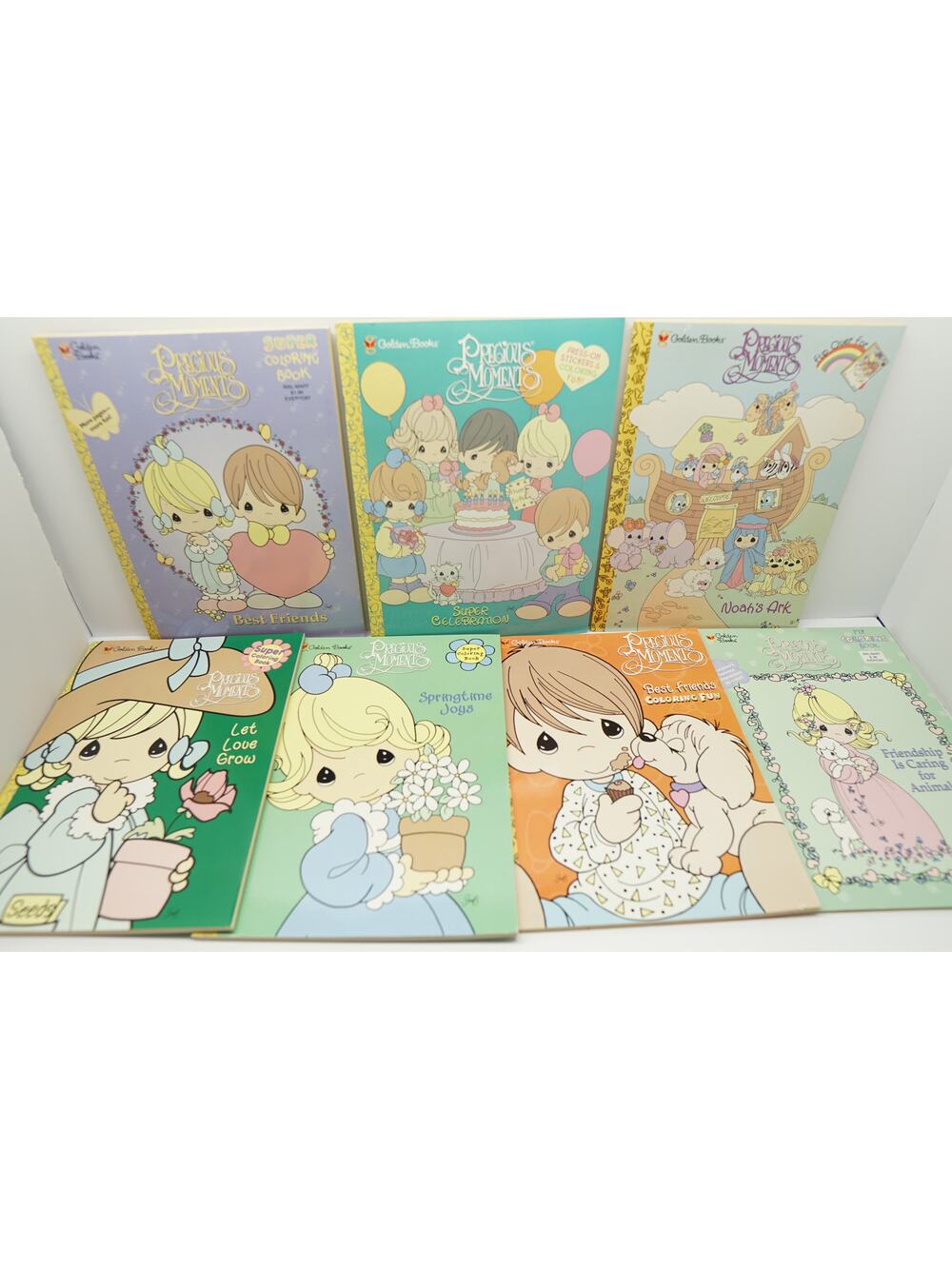 Lot Of 7 Precious Moments VINTAGE Coloring Books - Golden Books, (UNUSED)